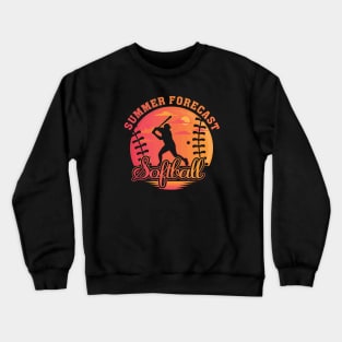 Summer Baseball Forecast Sunny Days and Double Plays Fastpitch Slowpitchc Crewneck Sweatshirt